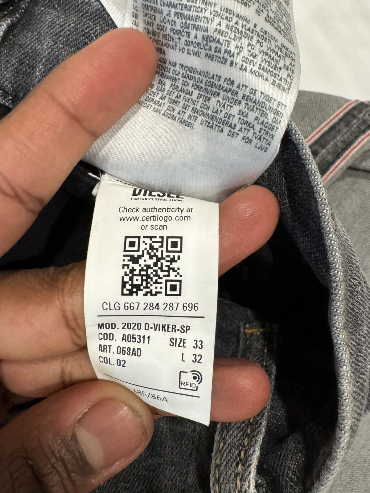 Diesel Diesel 2020 D Viker Jeans Size US 33 - 3 Thumbnail