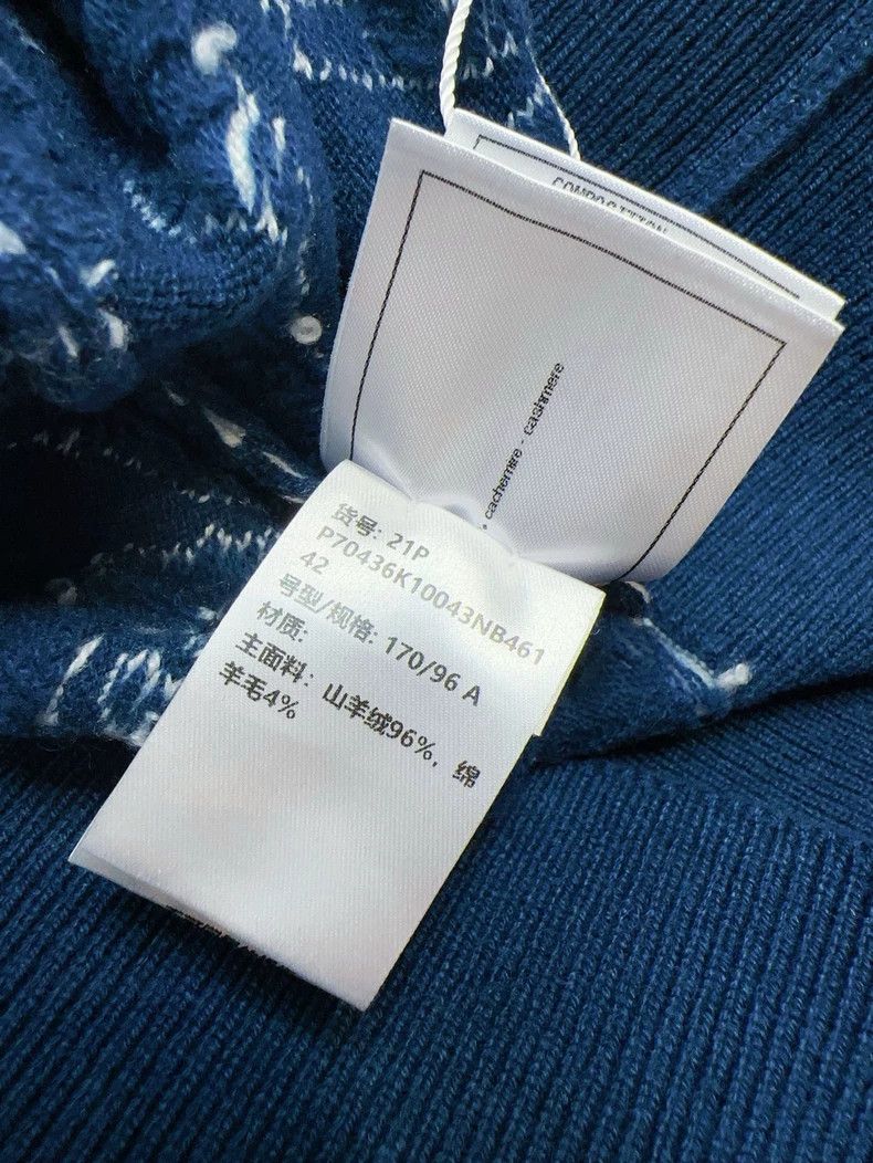 Chanel Chanel 21P navy blue white double C wavy knitted sweater Size M / US 6-8 / IT 42-44 - 7 Thumbnail