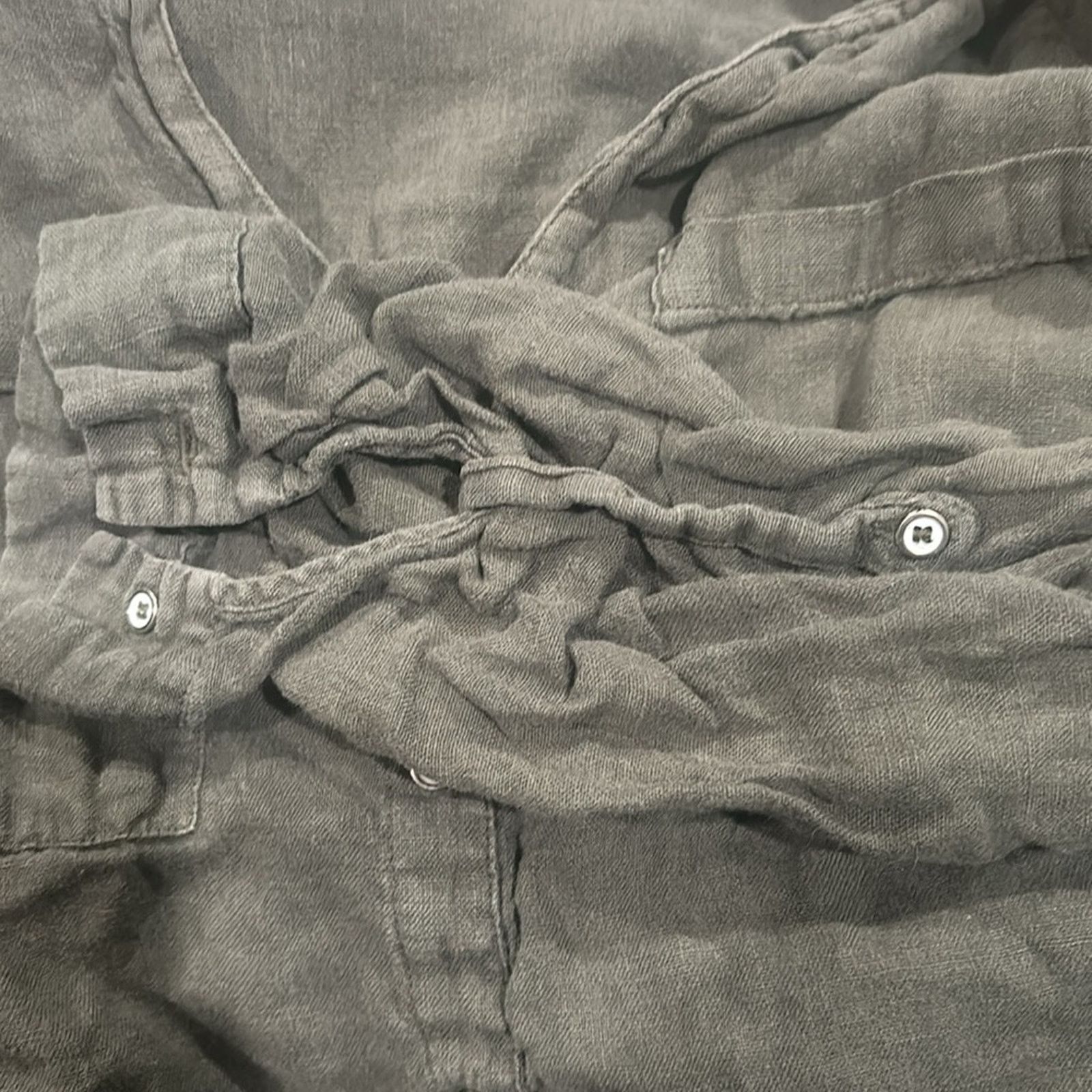 Zara ZARA Olive Utility Roll Tab Sleeve Button Down Shirt Sz S Size S / US 4 / IT 40 - 6 Thumbnail