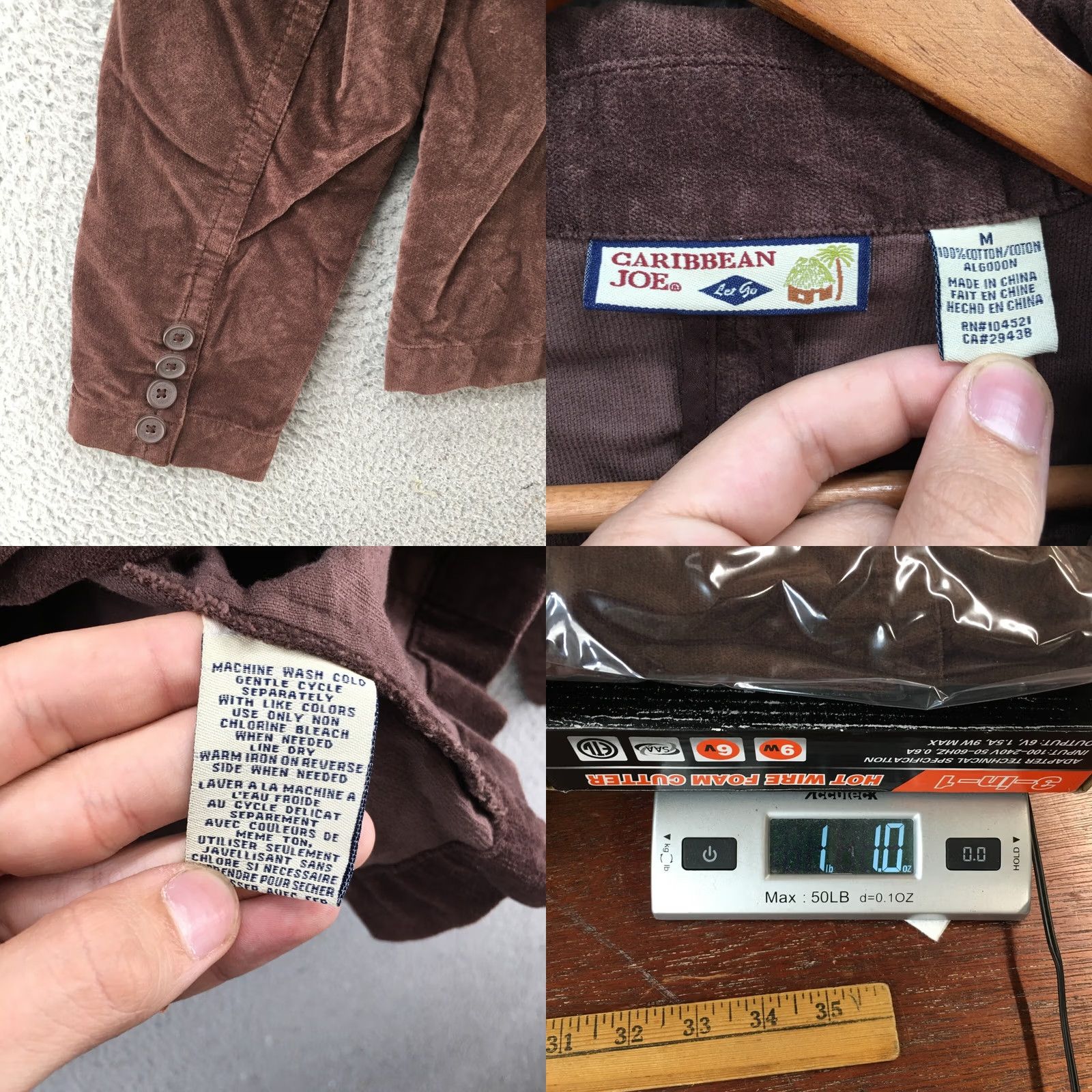 Vintage Caribbean Joe Jacket Womens M Brown Longsleeve Blazer Notched Collar Embroidered Size M / US 6-8 / IT 42-44 - 9 Thumbnail