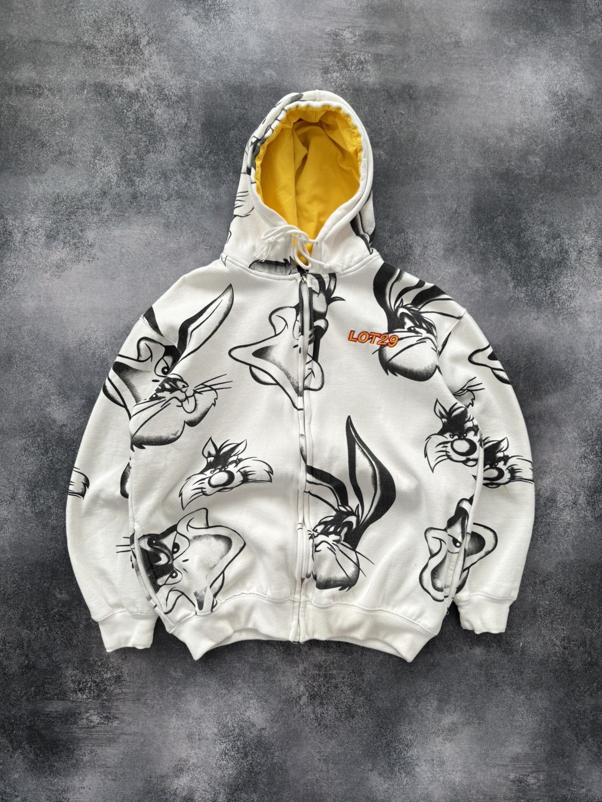 Warner Bros Vintage y2k Lot 29 Looney Tunes All Over Print Boxy Hoodie Size US L / EU 52-54 / 3 - 1 Thumbnail