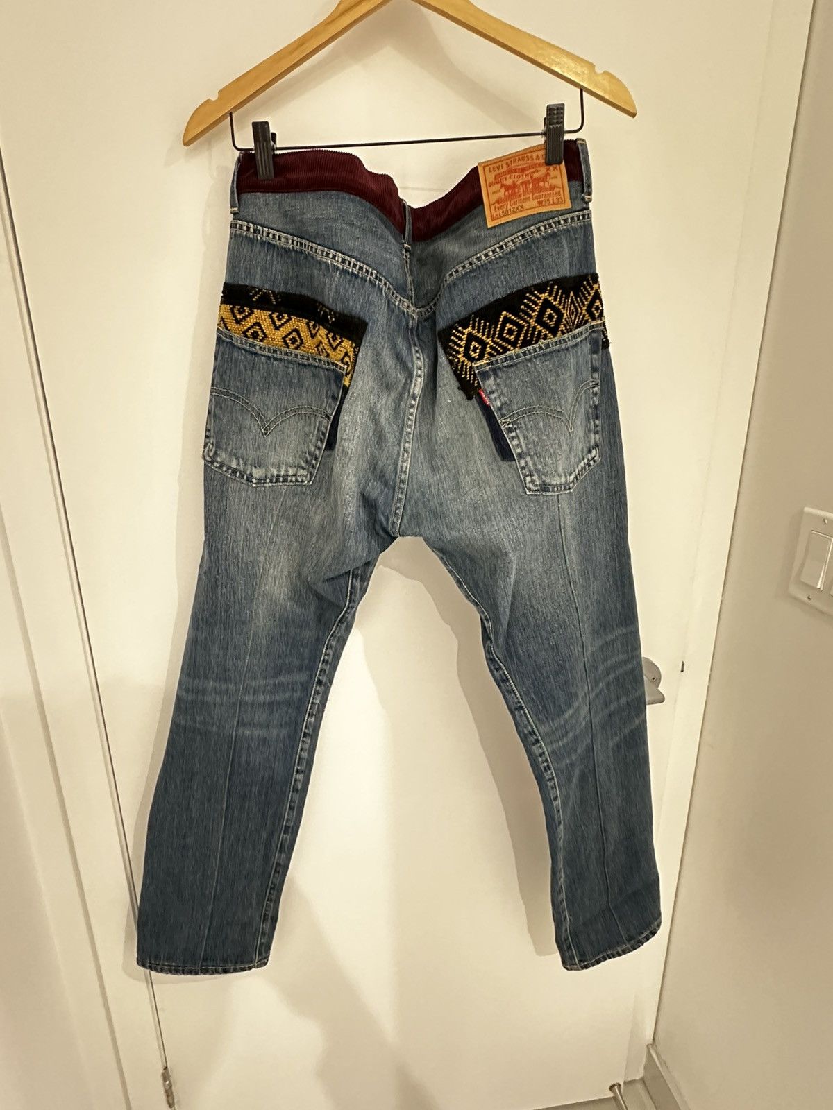 Comme des Garcons × Junya Watanabe × Levi's Ss23 Junya watanabe Jamiroquai 501Z Patch Denim Pants Size US 35 - 3 Thumbnail