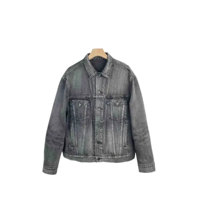 Balenciaga Balenciaga Logo Print Washed Denim Jacket Size US L / EU 52-54 / 3 - 1 Thumbnail