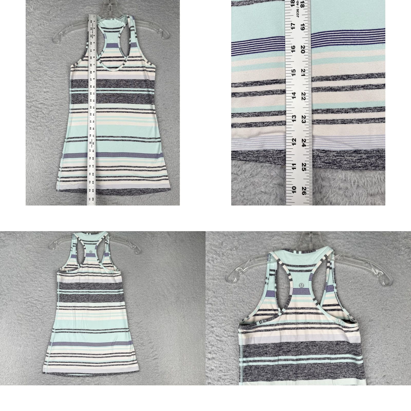 Lululemon Lululemon Tank Top Womens 2 Mint Blue Stripe Cool Racerback Athletic Shirt Tank Sleeveless Camisole Slim Fit Size XS / US 0-2 / IT 36-38 - 8 Thumbnail