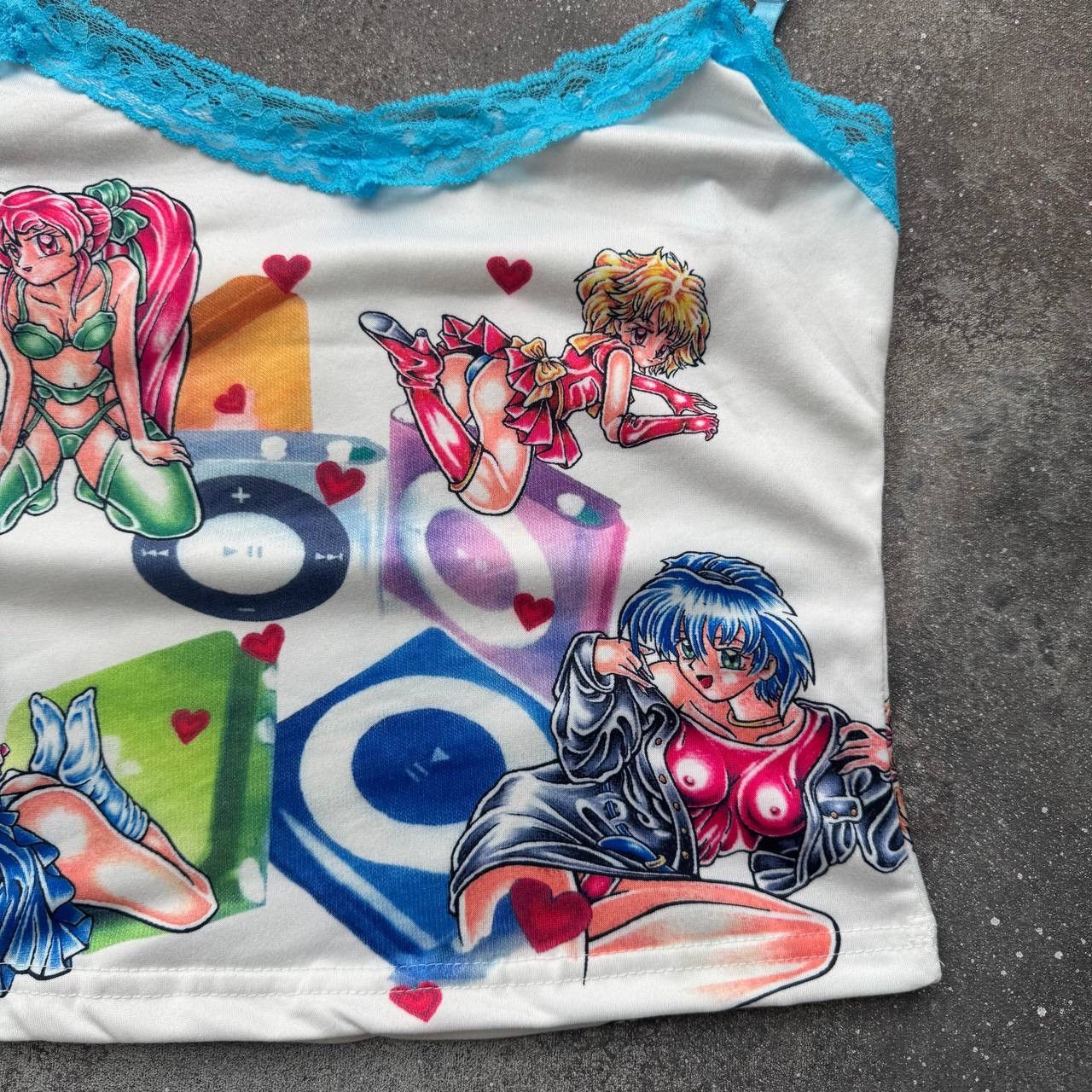 Japanese Brand × Vintage Super Sexy Y2K Anime Lace Details Crop Top Size M / US 6-8 / IT 42-44 - 7 Thumbnail