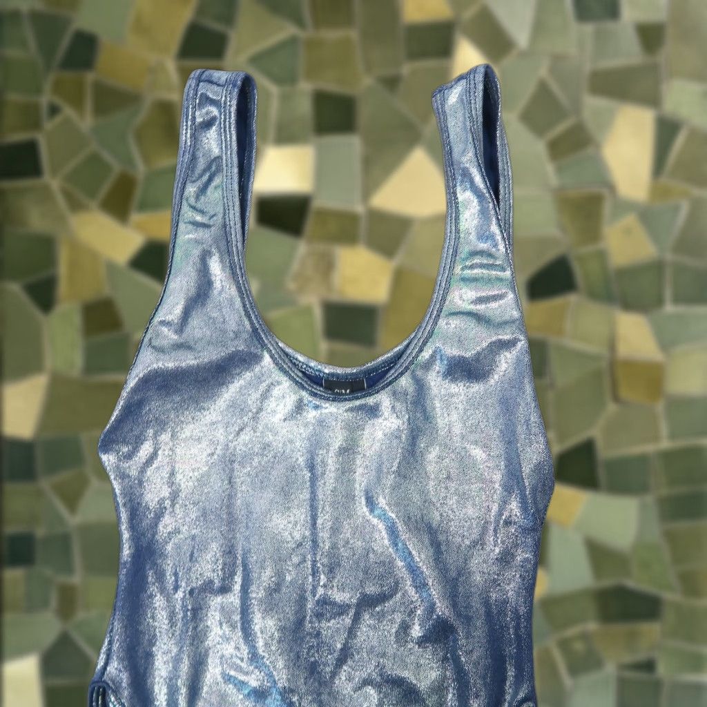 Valentino J. Valentine Bodysuit One Piece S/M Silver Holographic Metallic Nylon Spandex Women Size S / US 4 / IT 40 - 1 Thumbnail