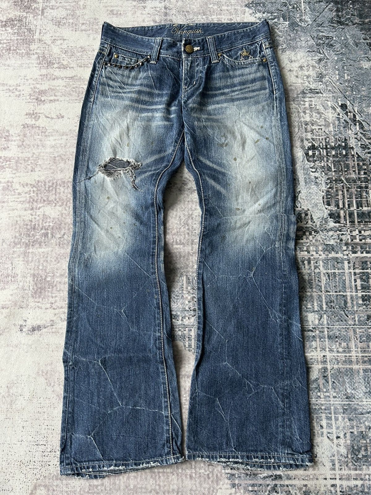 Vanquish Flared Vanquish Mudwash Punk Jeans Size US 31 - 1 Thumbnail