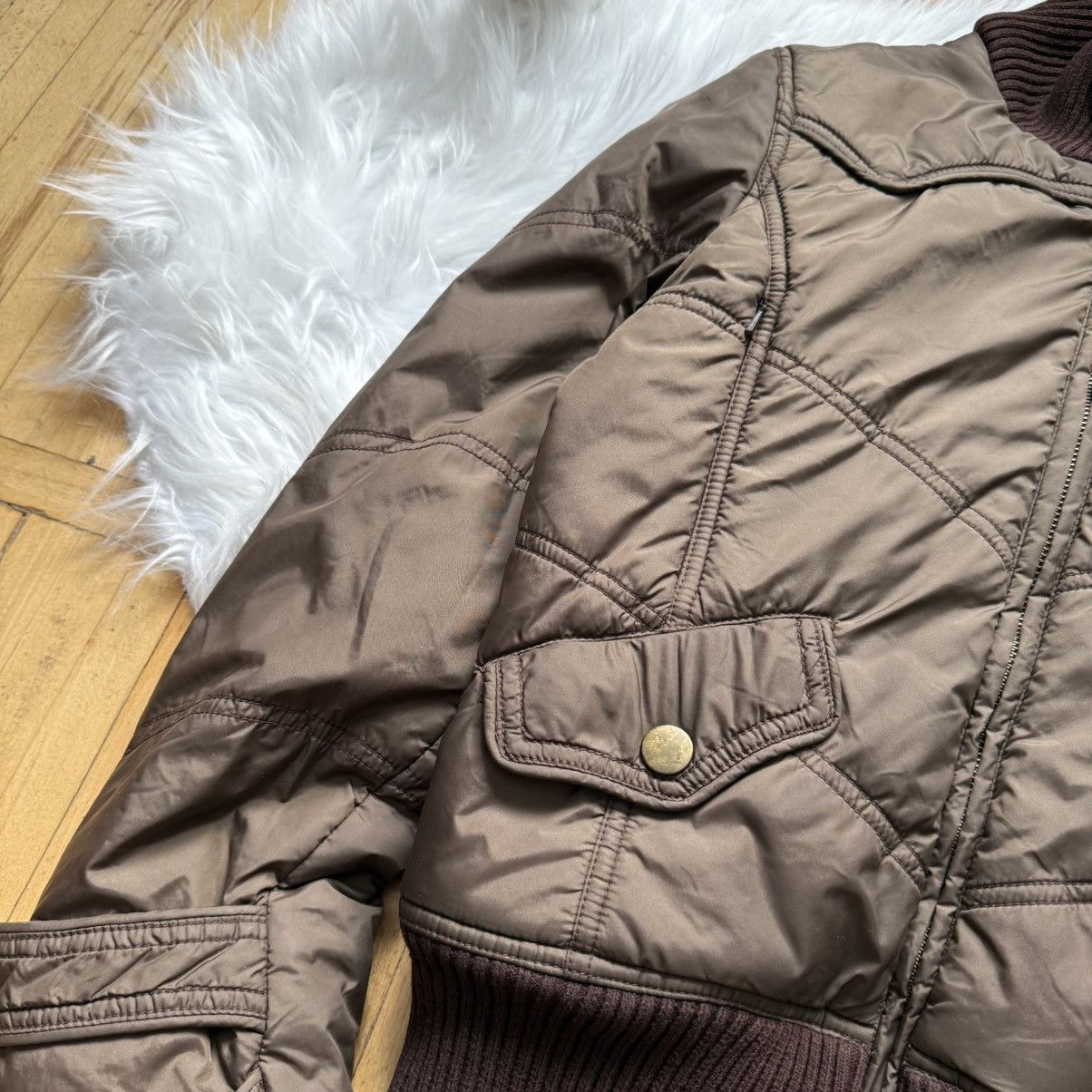 If Six Was Nine 📌 Crazy Avant Garde Y2K MNG Vintage Cropped Bomber Jacket Size M / US 6-8 / IT 42-44 - 5 Thumbnail