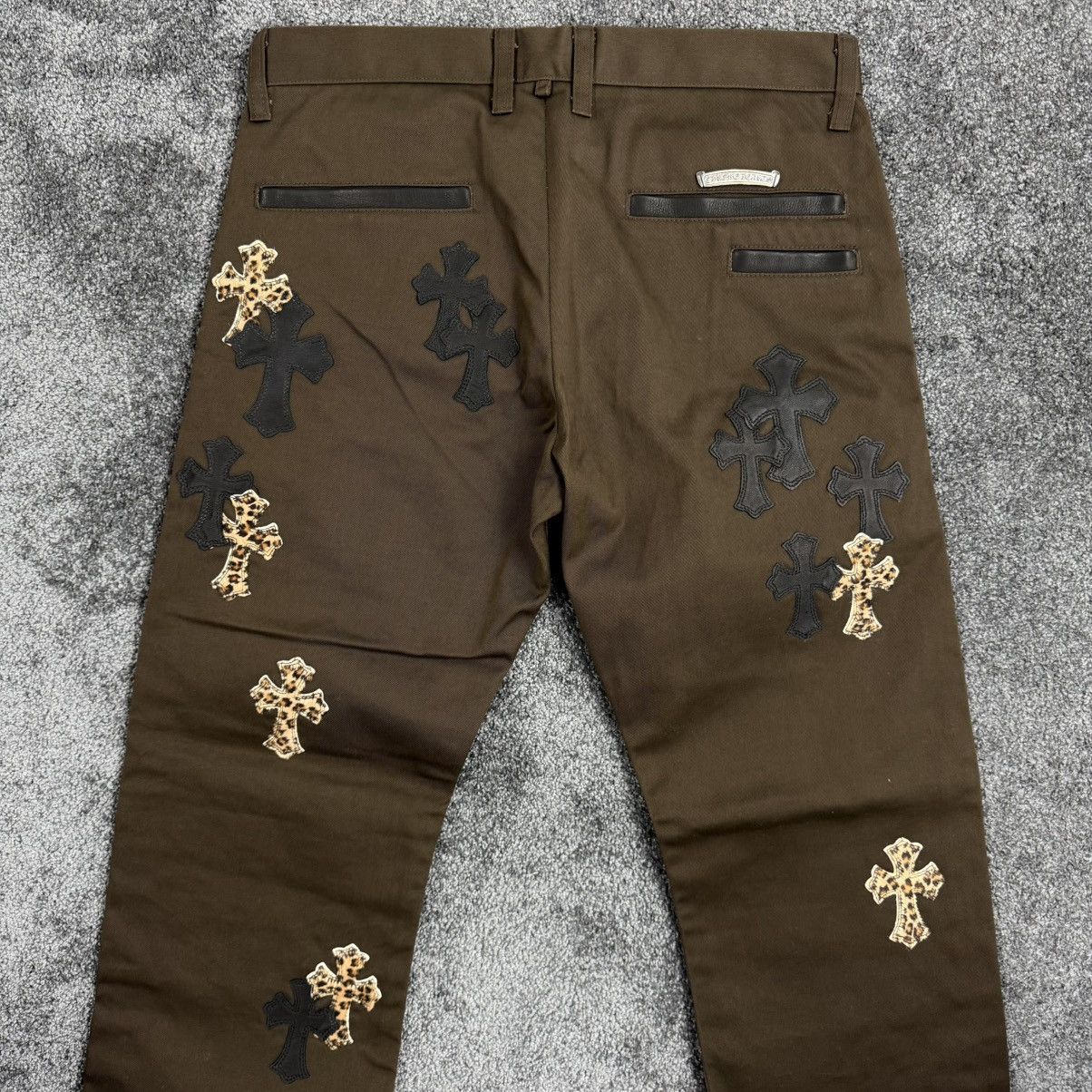 Chrome Hearts Chrome Hearts Brown Chino Cheetah Leopard Patches Size US 31 - 3 Thumbnail