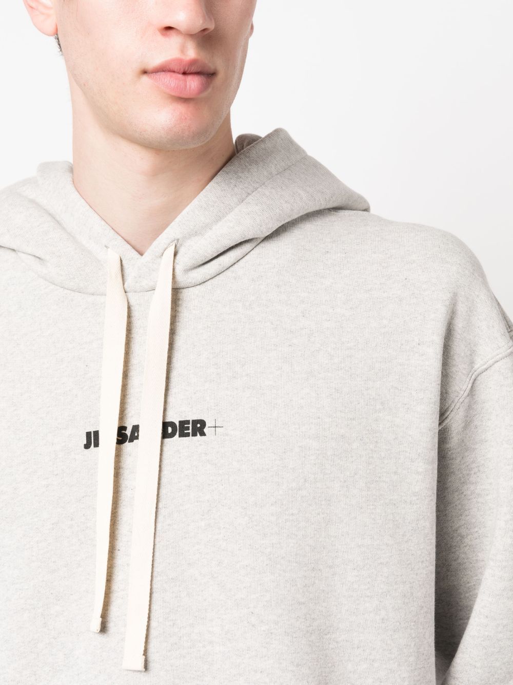 Jil Sander o1s22i1n1024 Logo Print Hoodie in Grey Size US S / EU 44-46 / 1 - 4 Thumbnail