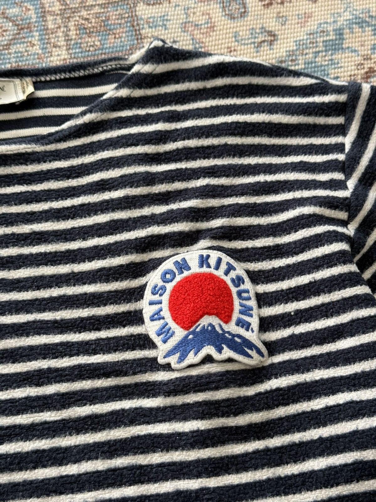 Maison Kitsune Maison Kitsune 4/5 Sleeve Stripe Sweatshirt Size US L / EU 52-54 / 3 - 4 Thumbnail