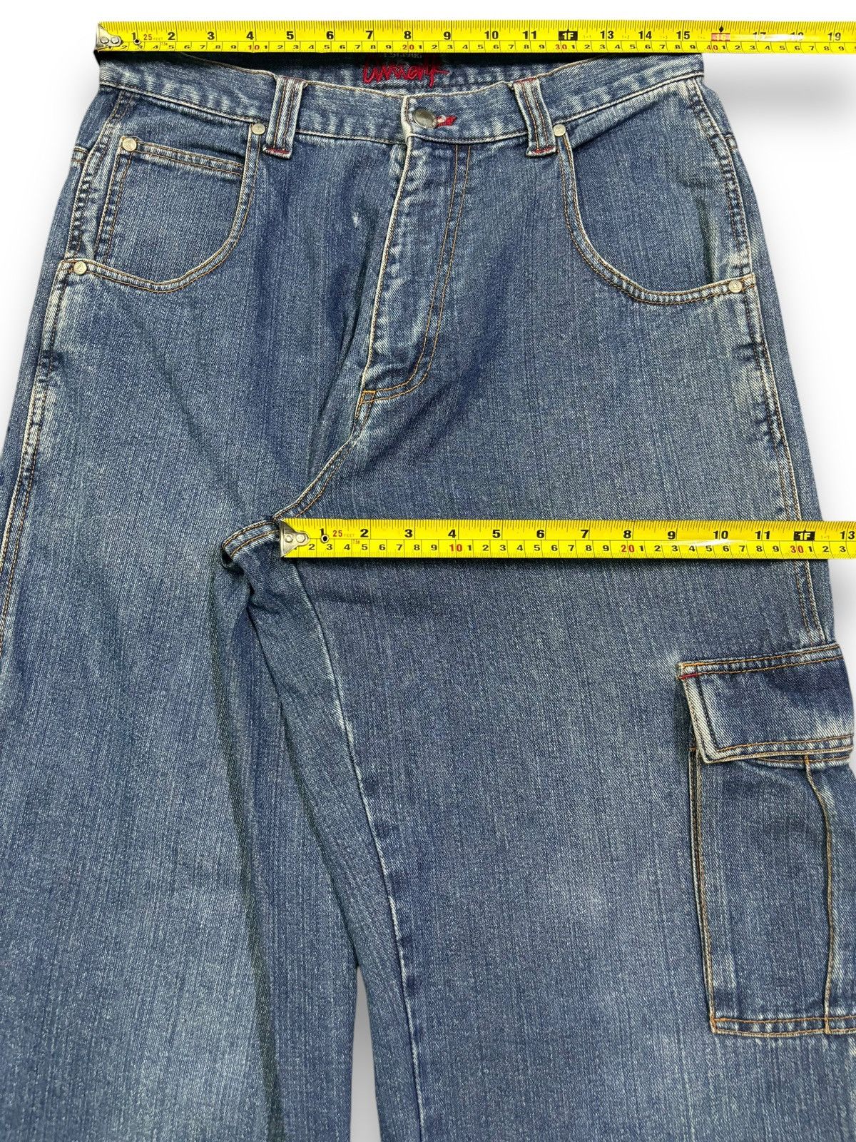 Airwalk Vintage Airwalk Blue Wash Faded Baggy Carpenter Cargo Jeans Size US 31 - 19 Thumbnail