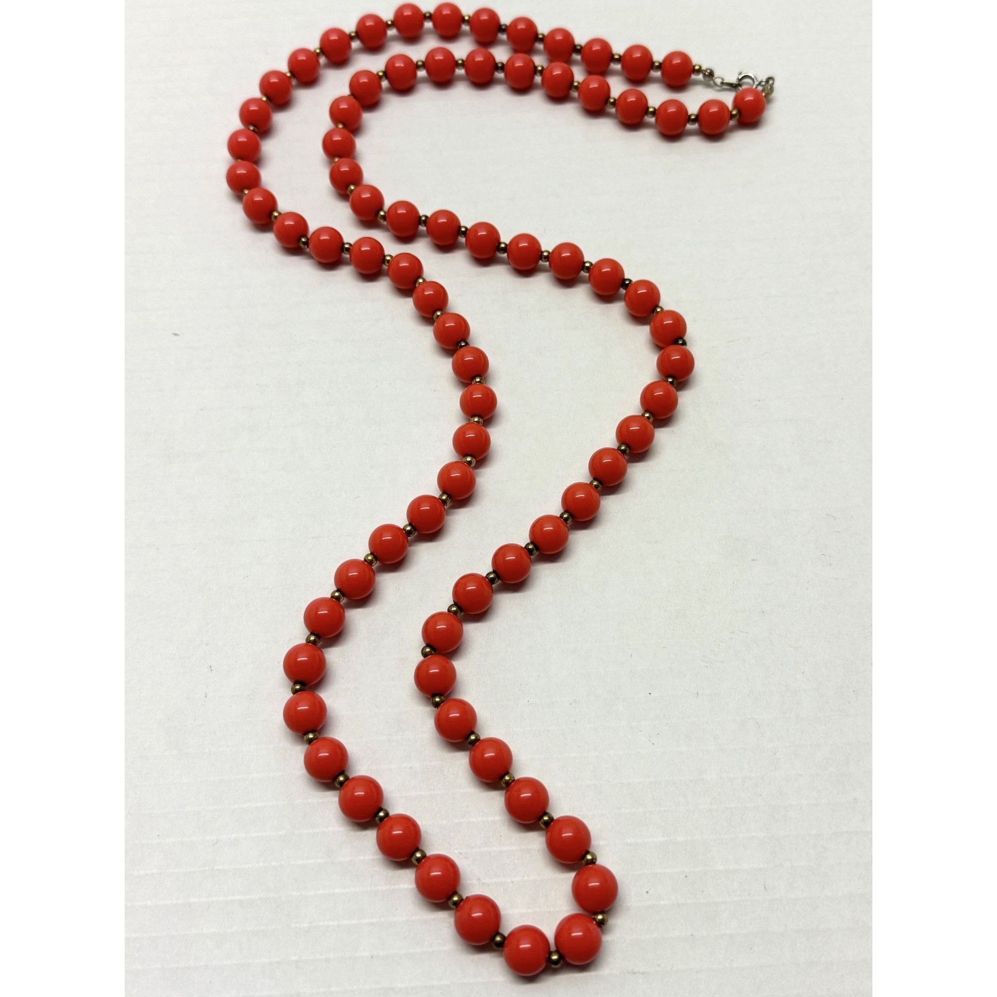Vintage Vintage orange beaded necklace Size ONE SIZE - 1 Thumbnail