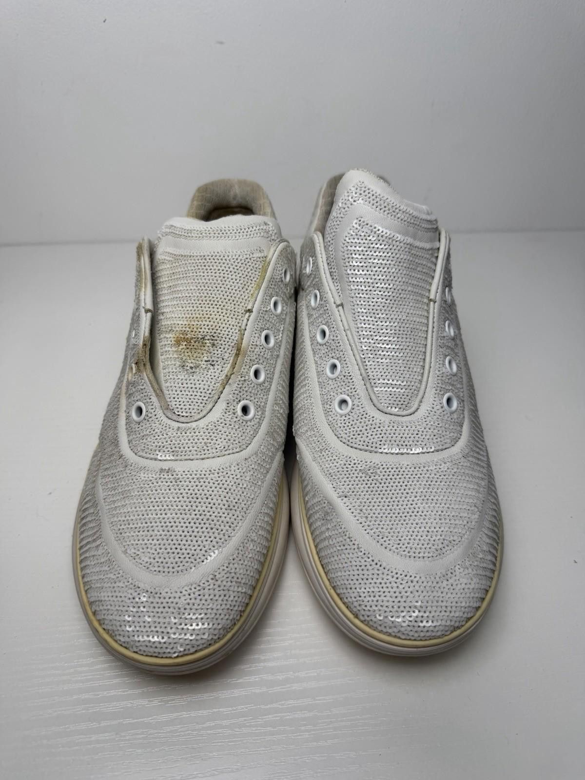 Chanel Chanel Sequin CC Sneakers White Silver Men’s 9 EU 42 Size US 9 / EU 42 - 2 Thumbnail