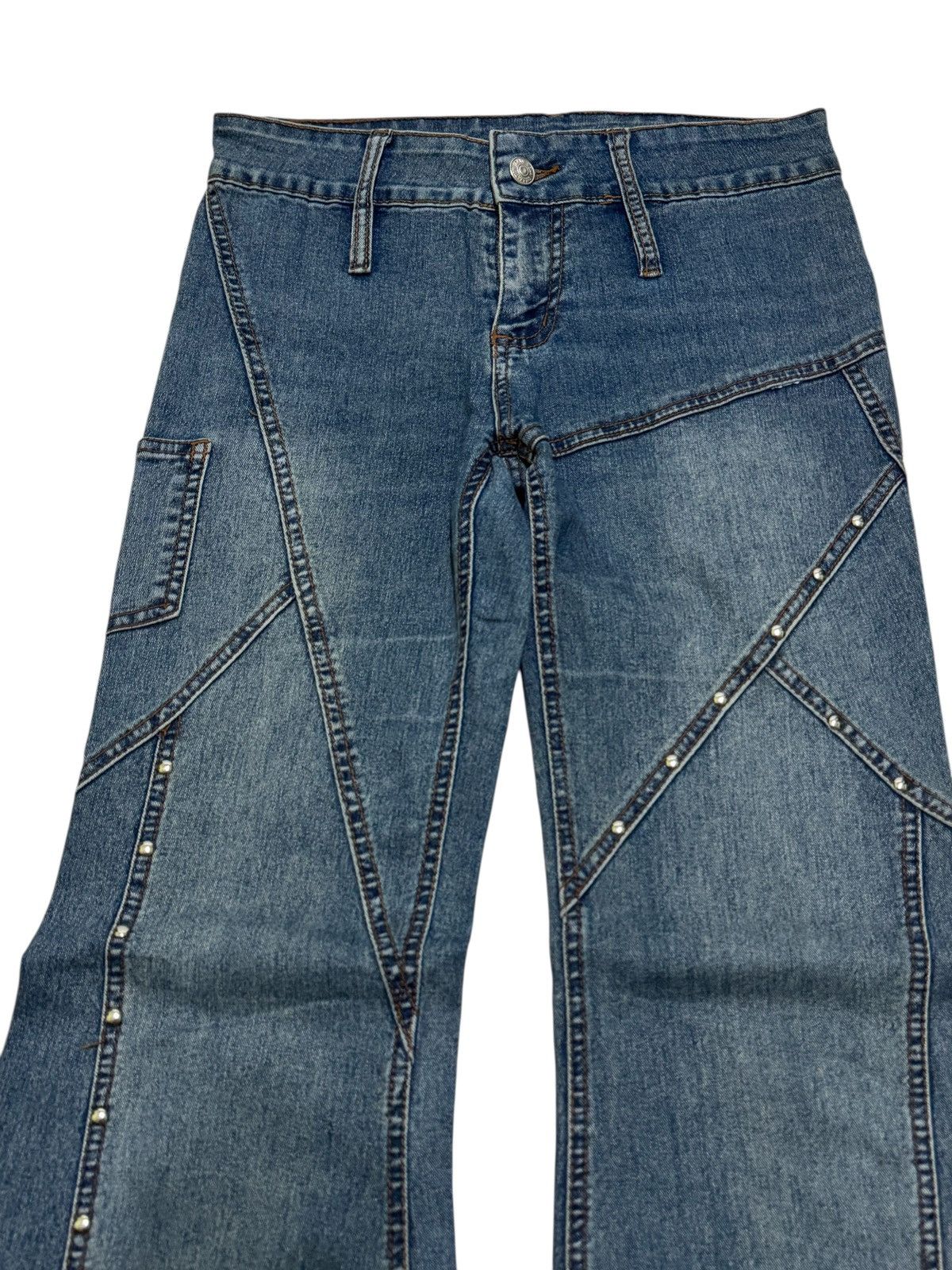 Hysteric Glamour Vintage Y2K Wide Flare Elastic Jeans Stud Detail Unisex Size US 27 - 3 Thumbnail