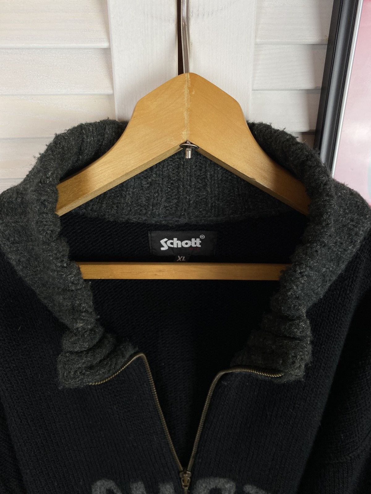 Schott Schott Zip Up Sweater Mens L Big Logo American Flag Y2K Wool Size US XL / EU 56 / 4 - 5 Thumbnail
