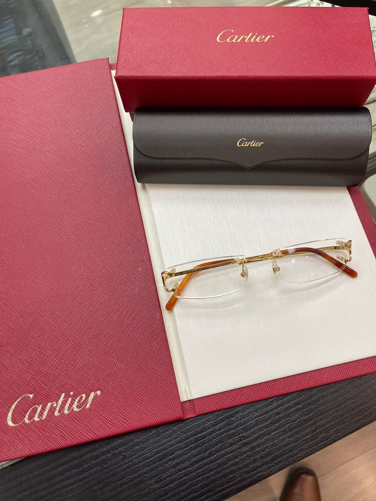 Pre-owned Cartier New  Ct0092 Piccadilly Gold Big C's Eyeglasse
