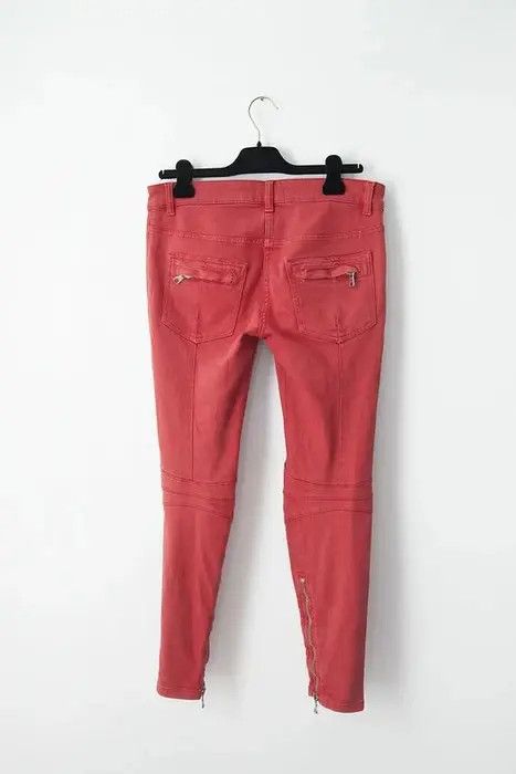 Balmain SS11 red biker jeans Size 28" / US 6 / IT 42 - 3 Thumbnail