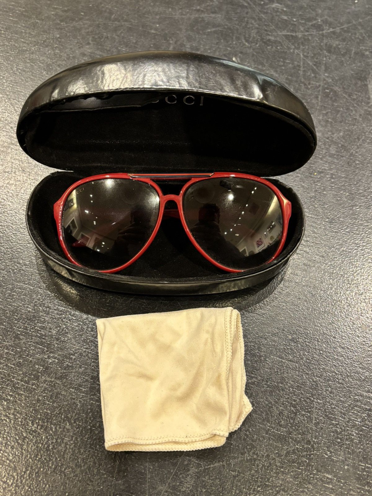 Gucci Gucci Aviator Sunglasses Size ONE SIZE - 10 Thumbnail