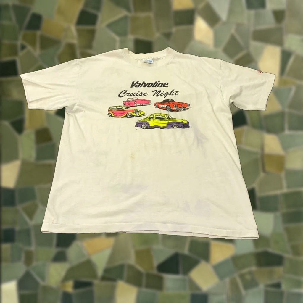 Hanes VINTAGE Hanes Shirt Mens XL White 80s DARE Valvoline Single Stitch Made In USA Cars Crew Neck Short Sleeve Cotton Polyester Jersey Classic Size US XL / EU 56 / 4 - 1 Thumbnail