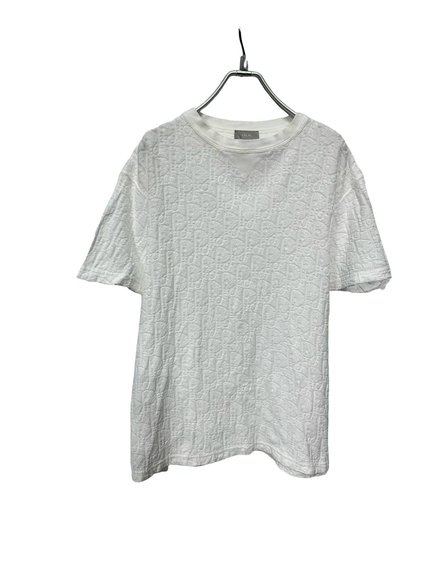 Dior Dior White Oblique Terry Cloth T-Shirt Size S Size US S / EU 44-46 / 1 - 1 Thumbnail