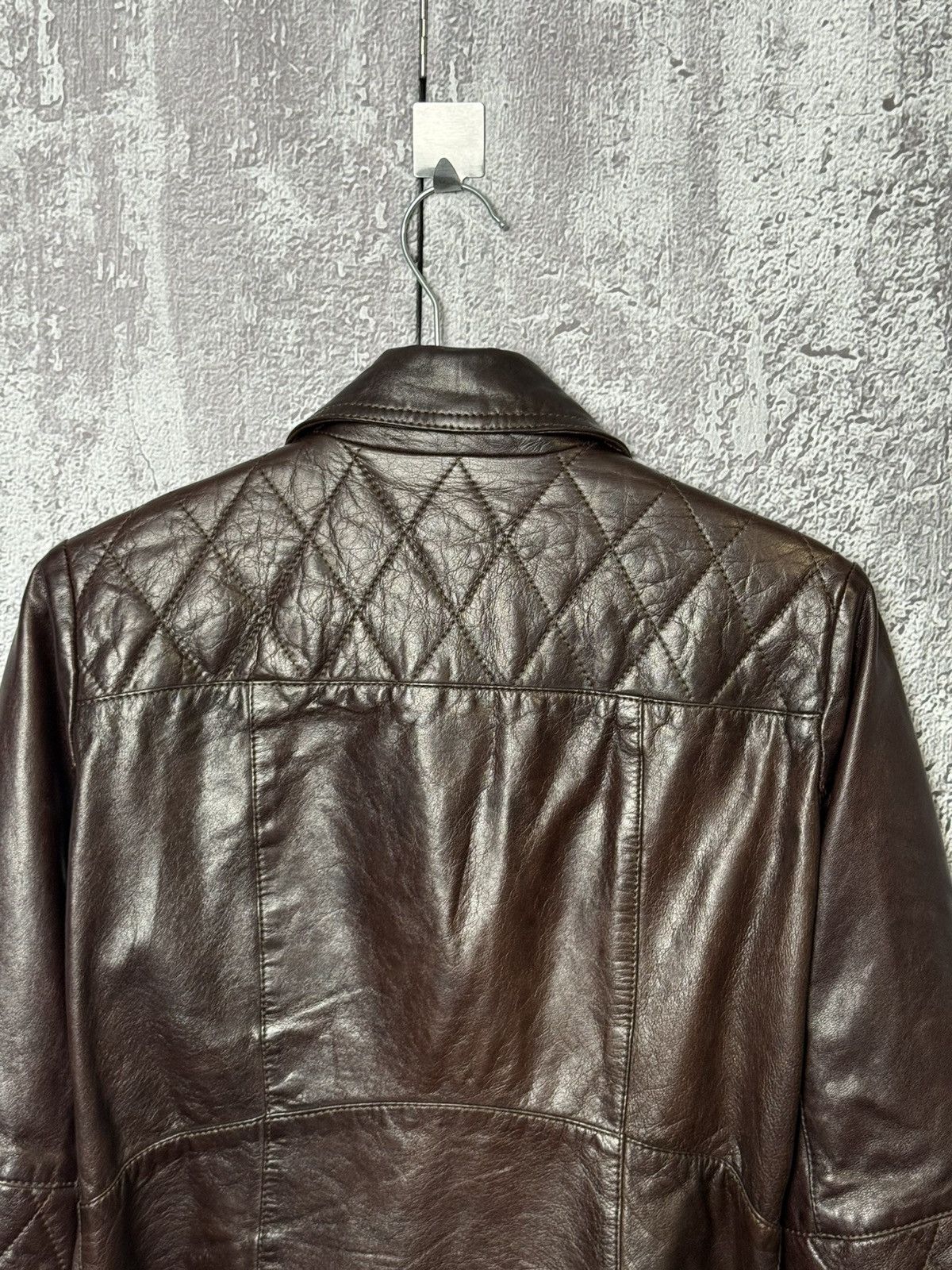 Weekend Max Mara Weekend Max Mara Brown Leather Biker Jacket Cropped Moto Size S / US 4 / IT 40 - 11 Thumbnail