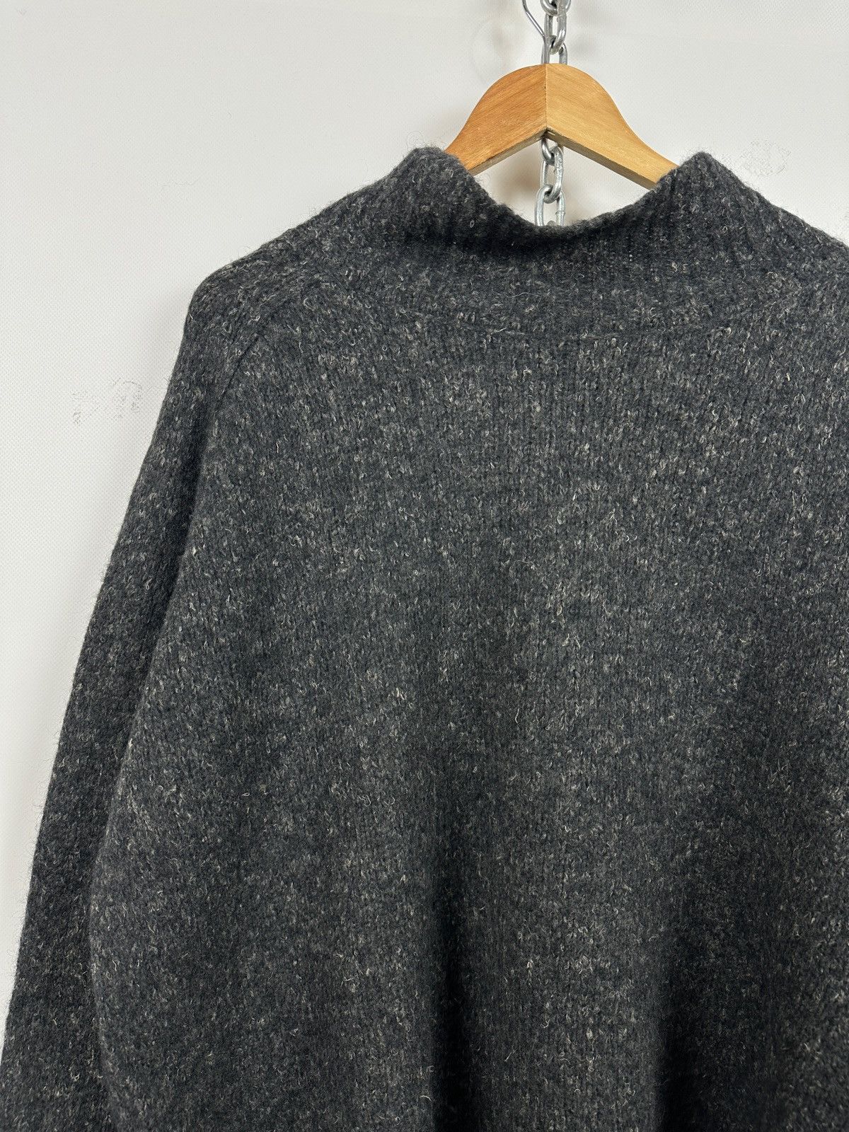 Rundholz Rundholz Wool/Alpaca/Linen Gray Oversized High Neck Sweater Size M / US 6-8 / IT 42-44 - 5 Thumbnail
