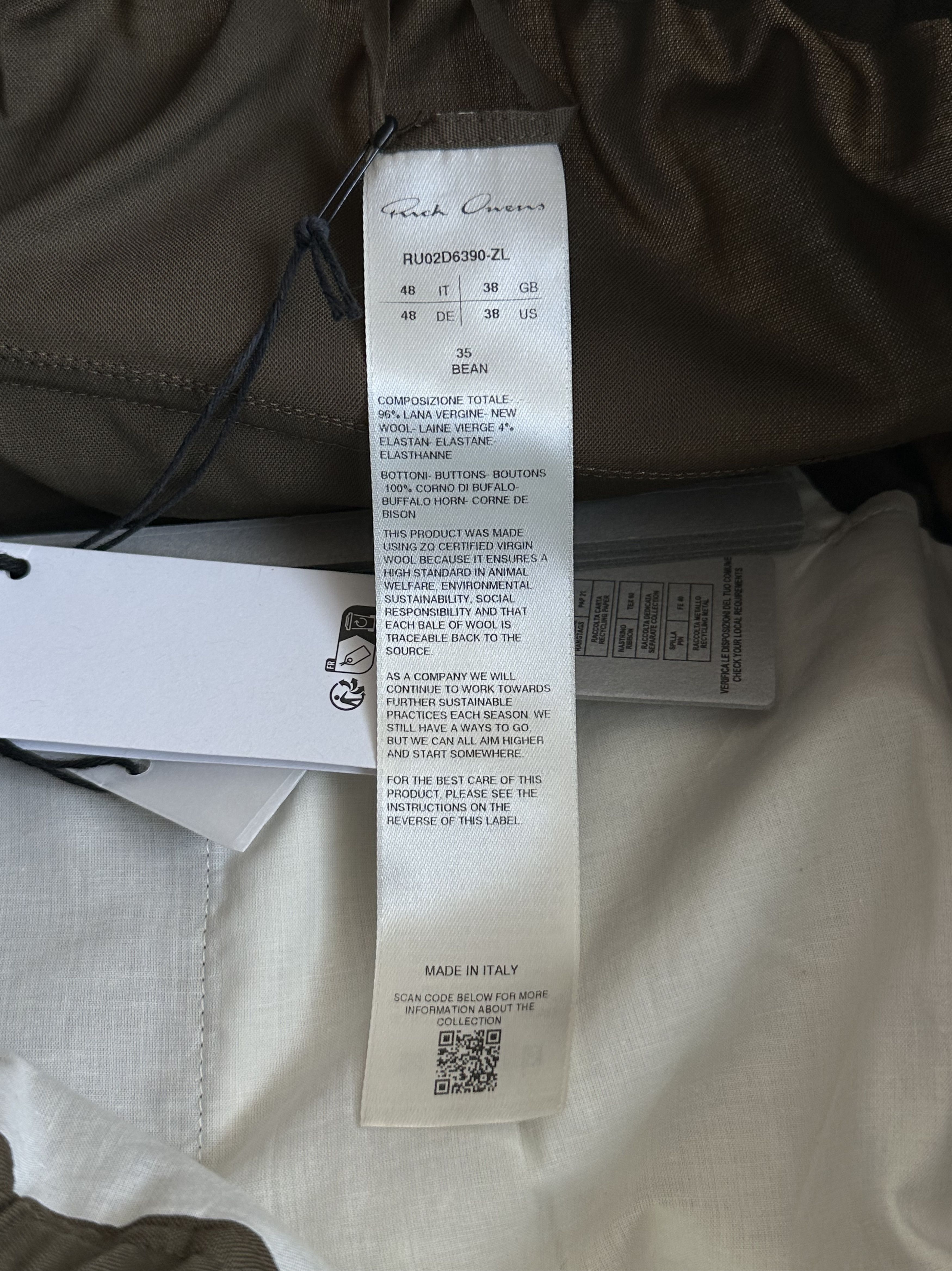 Rick Owens Rick Owens Beige Drawstring Slim Pants Size US 30 / EU 46 - 3 Thumbnail