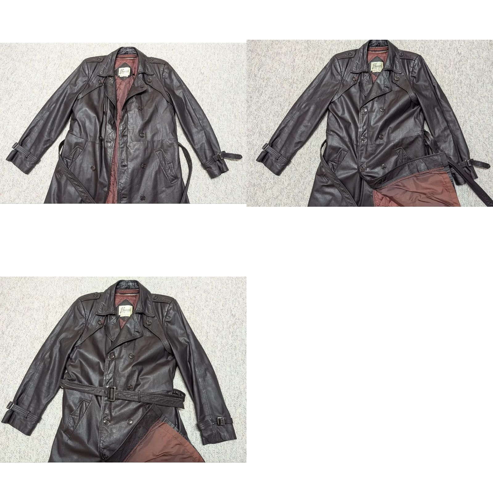 Vintage VINTAGE Berman's TRENCH COAT red-brown leather 44 L 1970s sherlock Mens Size US L / EU 52-54 / 3 - 8 Thumbnail