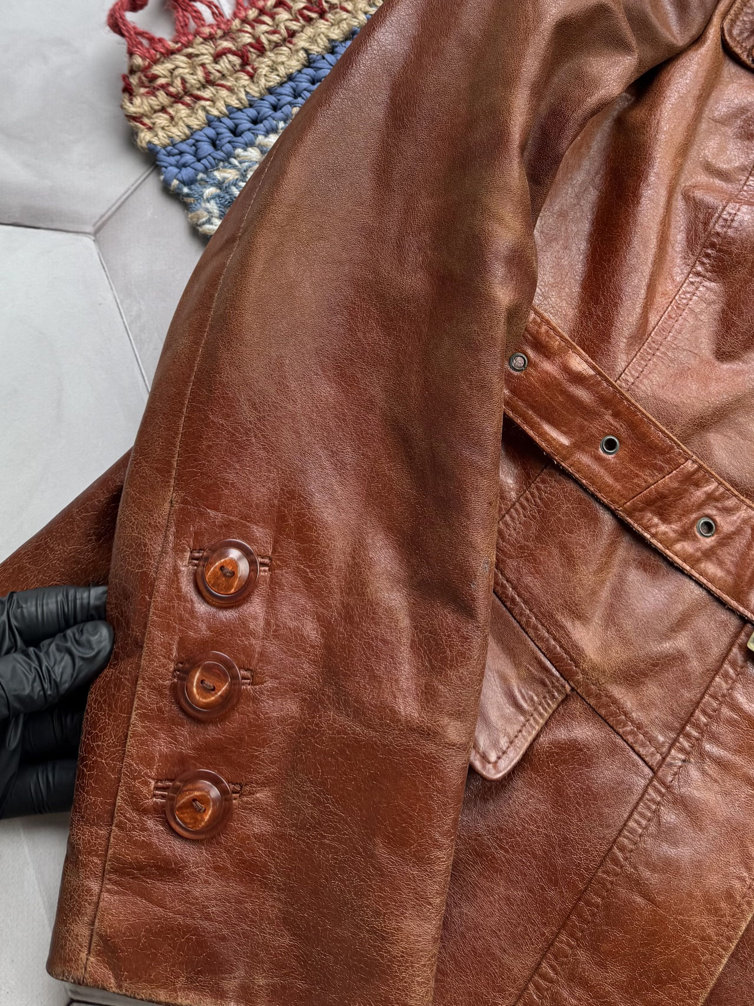 Vintage Vintage Hooded Leather Jacket (E4) Size US S / EU 44-46 / 1 - 6 Thumbnail