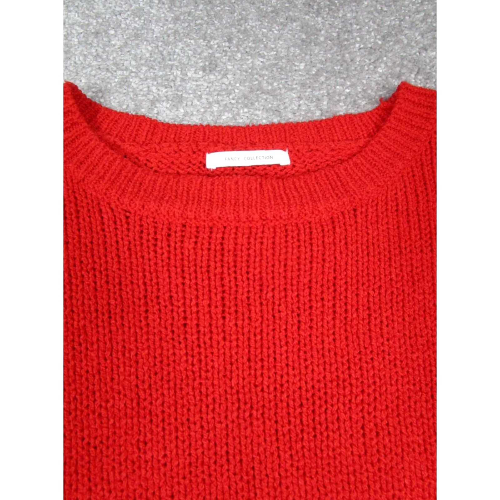 Zara ZARA Sweater Womens 12 Red Knit Pullover Round Neck Long Sleeve Knit Casual Pullover Women's 90s? (No, avoid mislead). Size XL / US 12-14 / IT 48-50 - 2 Thumbnail