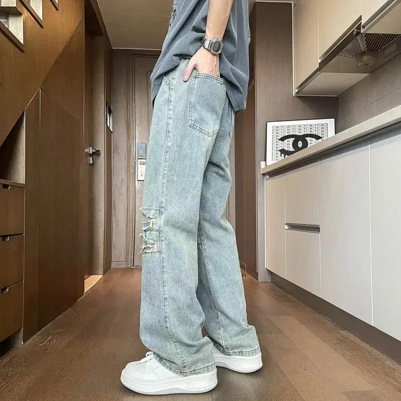 Japanese Brand Retro loose straight leg micro flared jeans Size US 32 / EU 48 - 4 Thumbnail