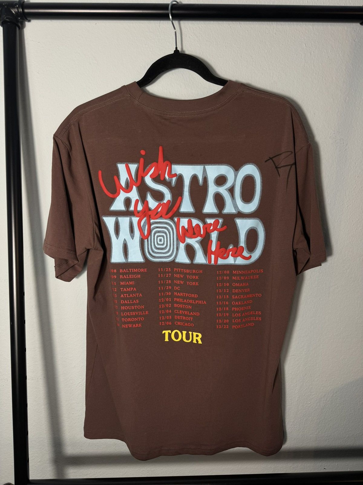 Travis Scott Signed Travis Scott Sicko Mode Astroworld Tour Tee Size US M / EU 48-50 / 2 - 1 Thumbnail
