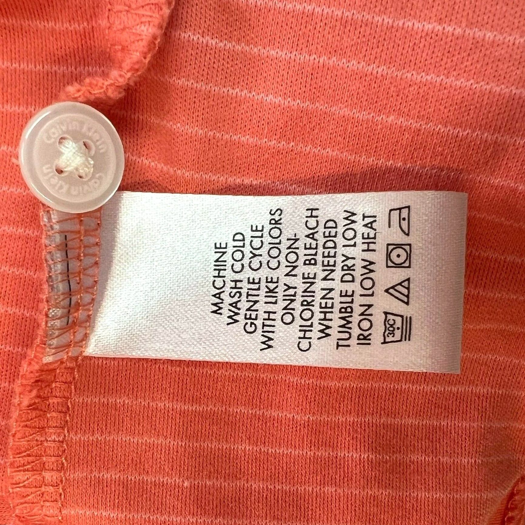 Calvin Klein Calvin Klein Men Polo Shirt Striped Salmon Pink Short Sleeve 2XL Size US XXL / EU 58 / 5 - 6 Thumbnail