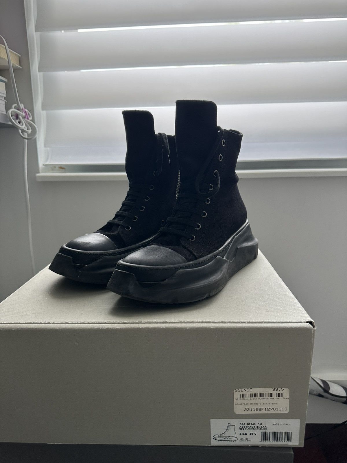 Rick Owens DRKSHDW Abstract Low Twill Sneaker Black | END. (CA)
