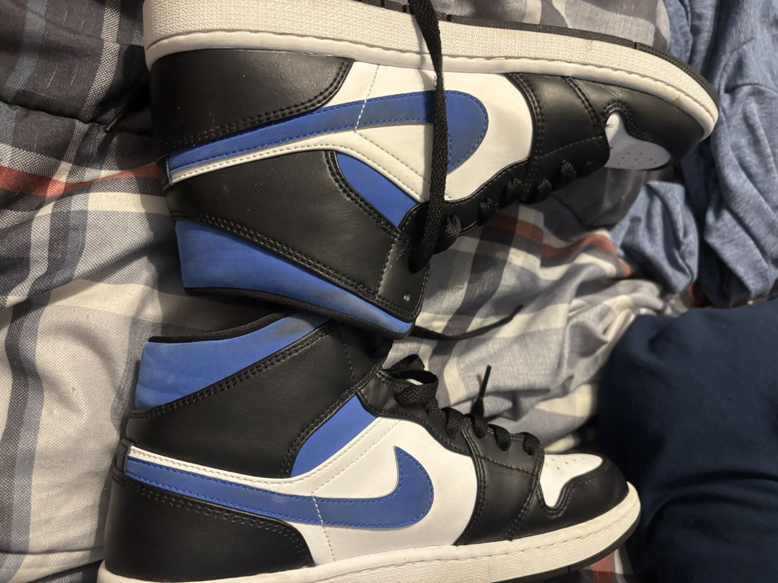 Jordan Brand Jordan Retro 1’s White Black Racer Blue Size US 10 / EU 43 - 2 Thumbnail