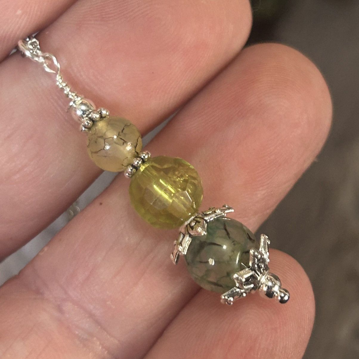 Handmade Handcrafted vintage dragon vein agate beaded necklace Size ONE SIZE - 1 Thumbnail