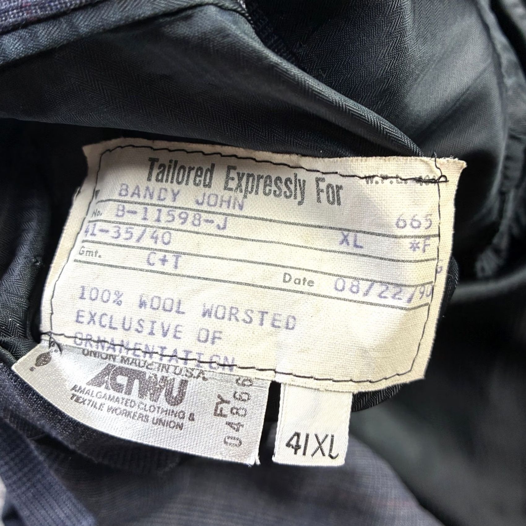 Hart Schaffner Marx Hart Schaffner Marx Suit 41 XL Glen Plaid Jacket Blazer Pants 35x32 VINTAGE Size 42R - 7 Thumbnail