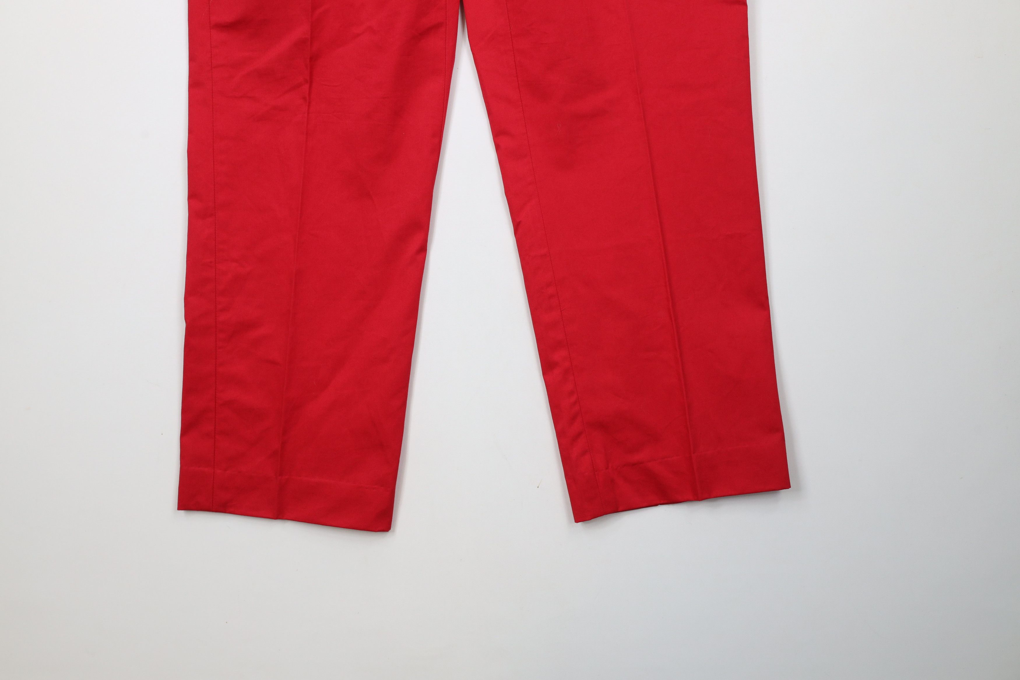 Ralph Lauren × Vintage Vintage 90s Ralph Lauren Wide Leg Cotton Chino Pants Red Size US 32 / EU 48 - 4 Thumbnail