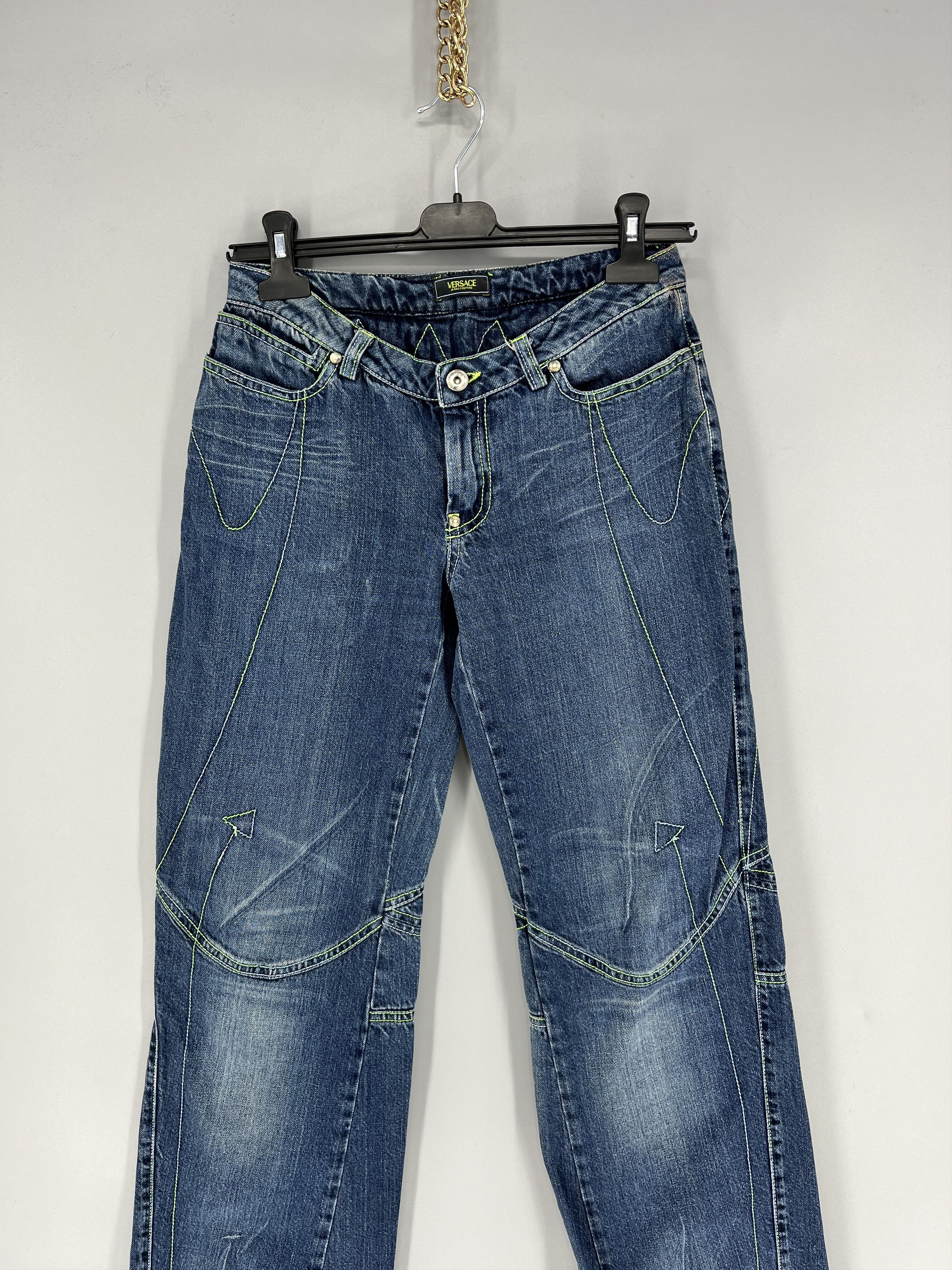 Versace Vintage VERSACE JEANS COUTURE Line Low-Rise Y2k Denim Pants Size 26" / US 2 / IT 38 - 2 Thumbnail