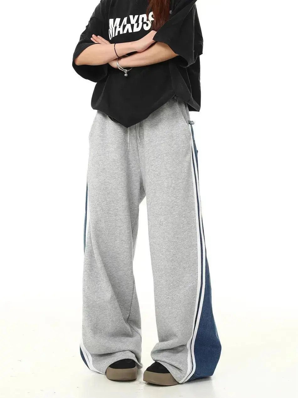 Japanese Brand Denim patchwork loose wide leg casual pants Size US 32 / EU 48 - 4 Thumbnail