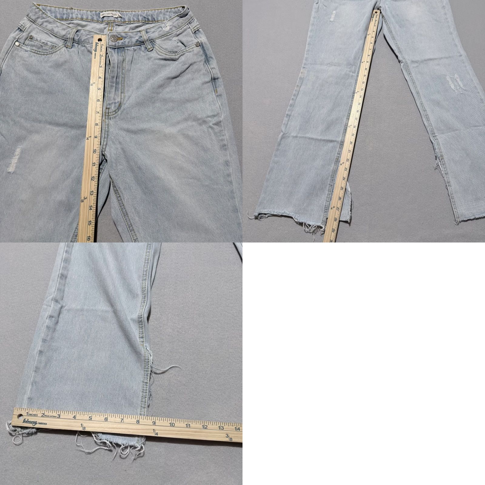 AVEC LES FILLES Avec Les Filles Jeans Womens Light Blue Denim Split Ankle Distressed Frayed - 30 Size 24" / US 00 / IT 34 - 9 Thumbnail