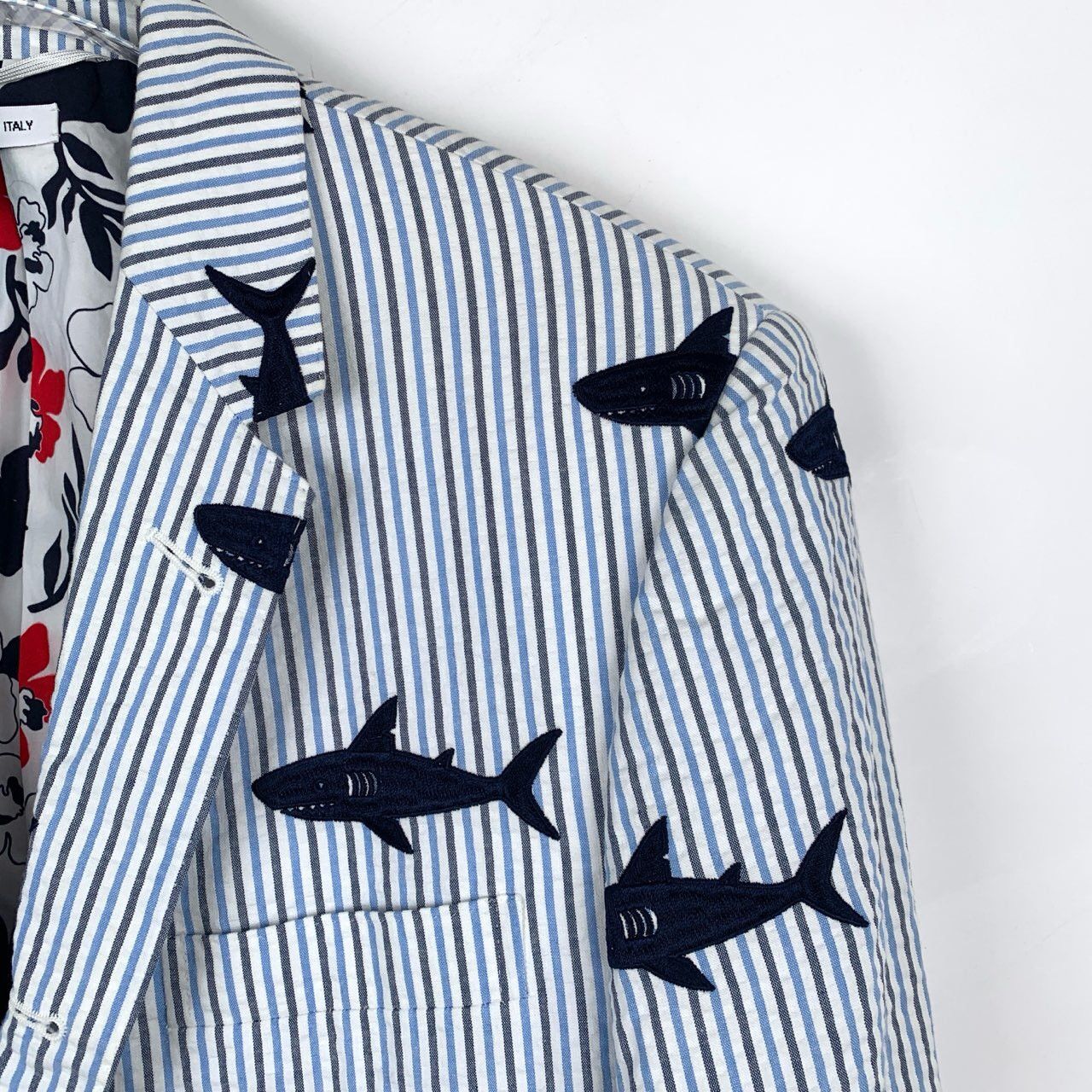 Thom Browne Thom Browne Cotton Jacket with Shark Embroidery (Size 0/XS) Size XS / US 0-2 / IT 36-38 - 7 Thumbnail