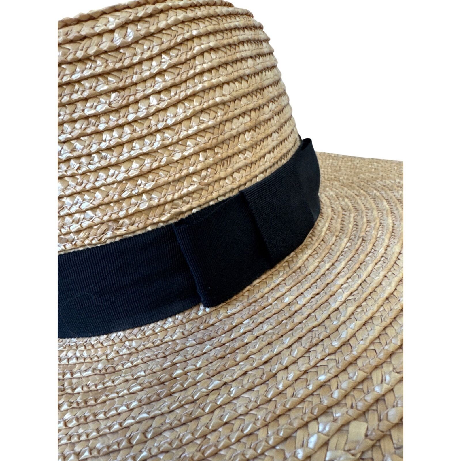 Brixton BRIXTON Joanna Wheat Straw Hat Black Ribbon Size Medium Size ONE SIZE - 4 Thumbnail
