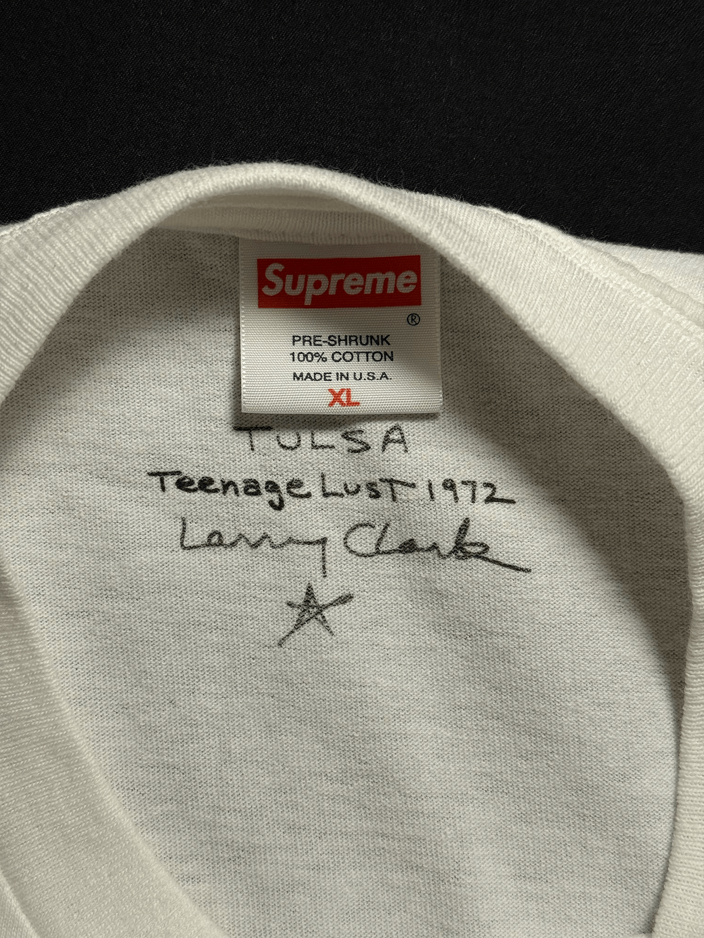 Supreme Supreme x Larry Clark Teenage Lust 1968 white t-shirt