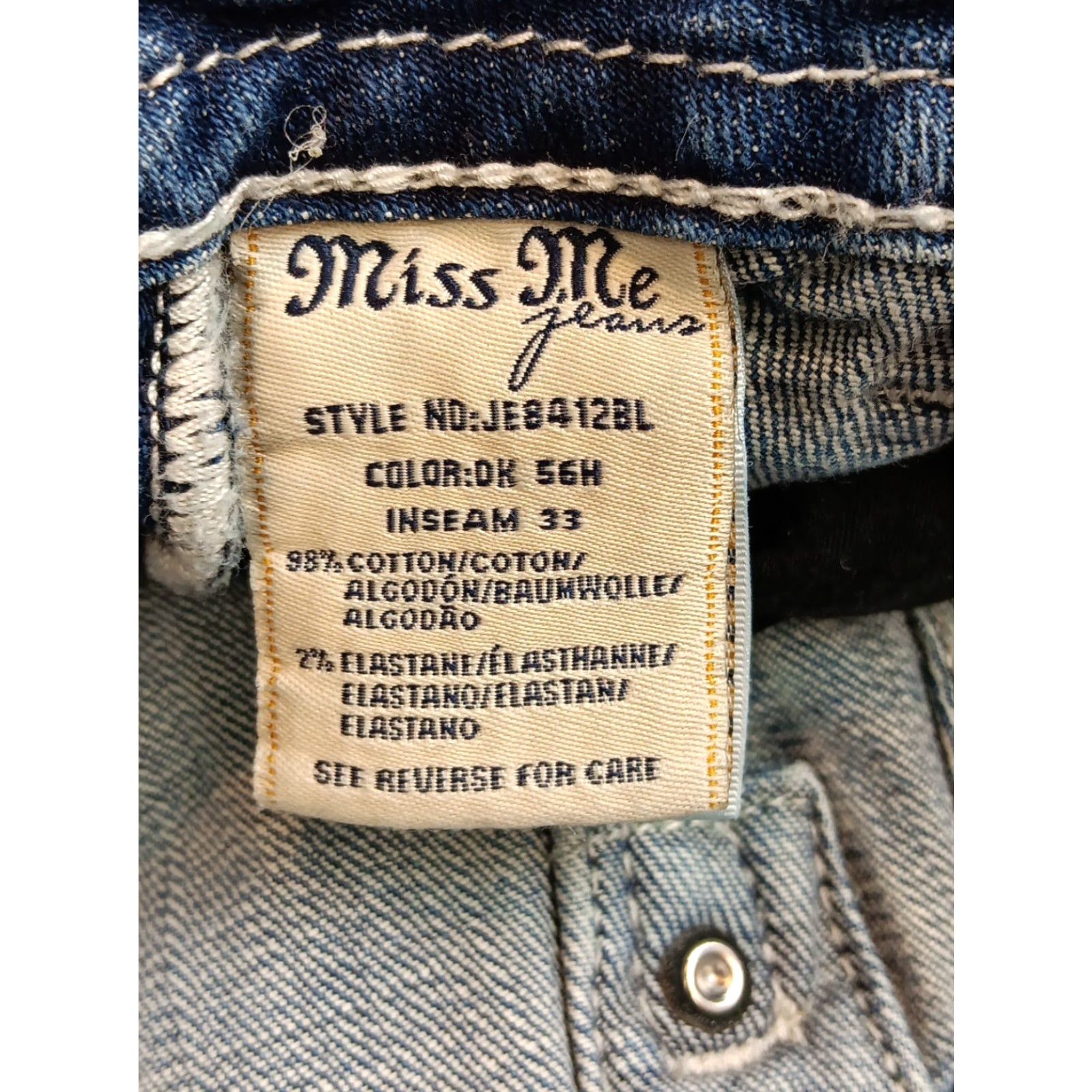 Miss Me VINTAGE Miss Me Jeans Women's 27 × 29 Boot Cut Distressed Medium Wash Cross Logo Modern Classic Jeans Womens Size 27" / US 4 / IT 40 - 7 Thumbnail
