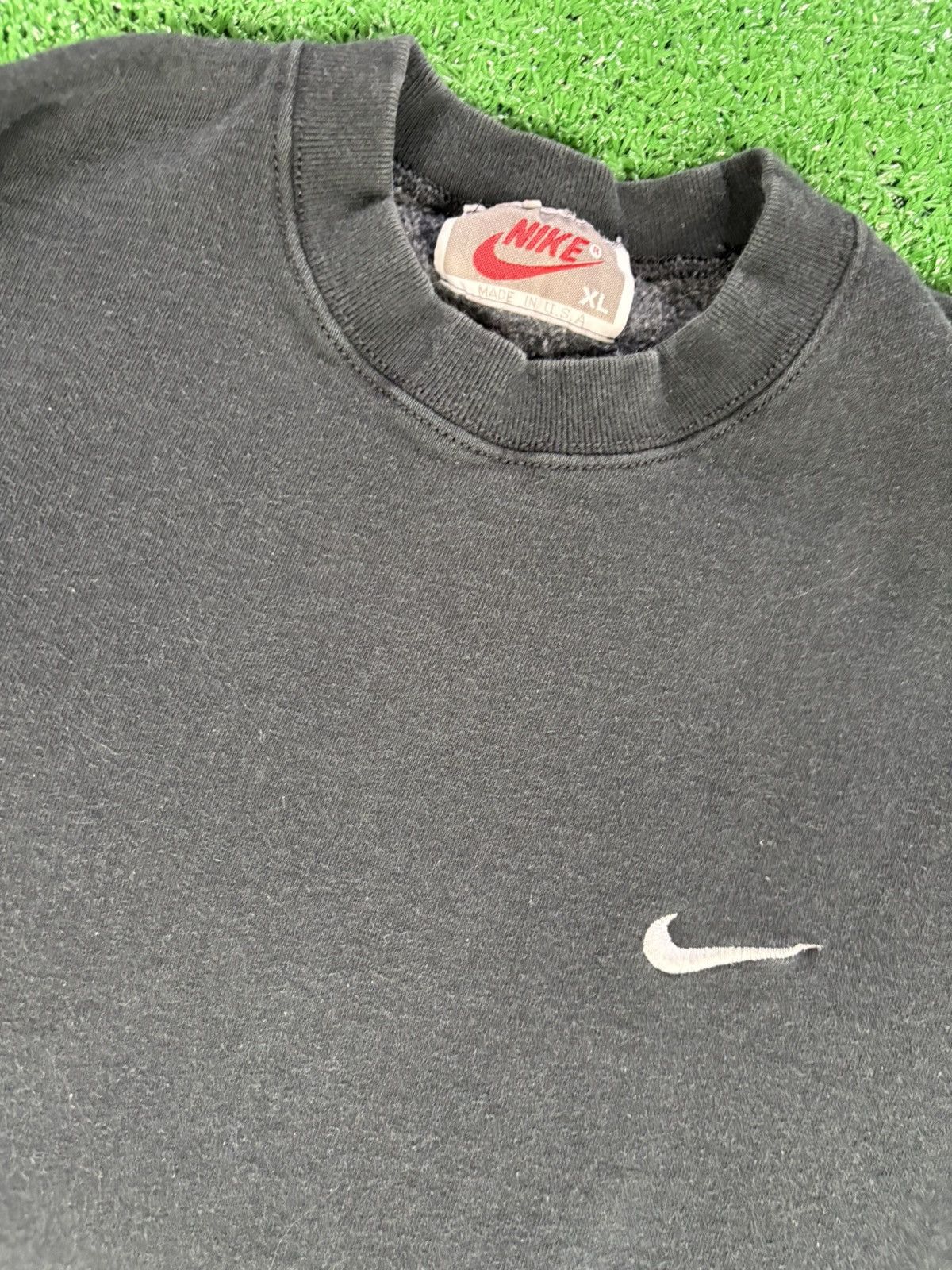 Nike × Vintage Vintage 1980s Nike Black embroider swoosh crewneck Size US XL / EU 56 / 4 - 3 Thumbnail