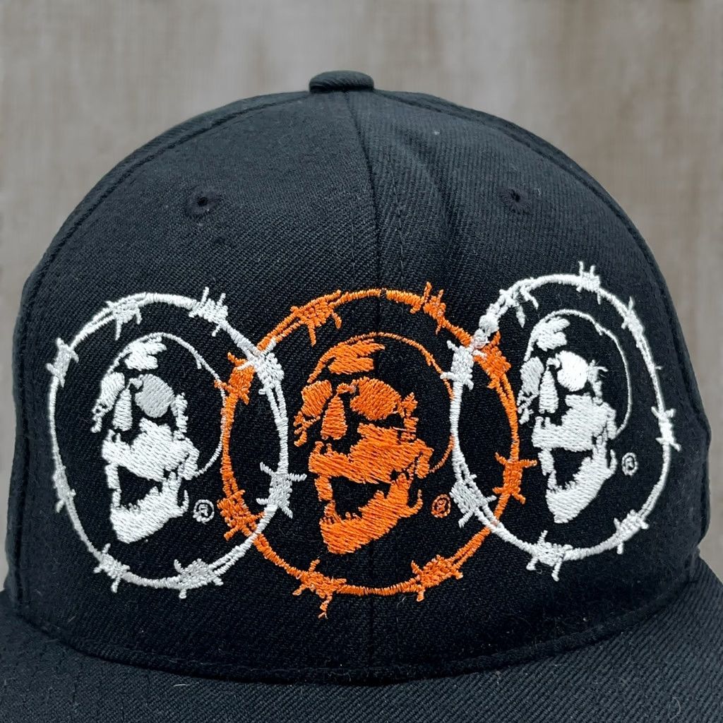 Versace Versa Hat Cap Snapback Black Skull Punk Grunge Cyber Y2K Goth Adult One Size Black Twill Cotton Nylon Size ONE SIZE - 1 Thumbnail