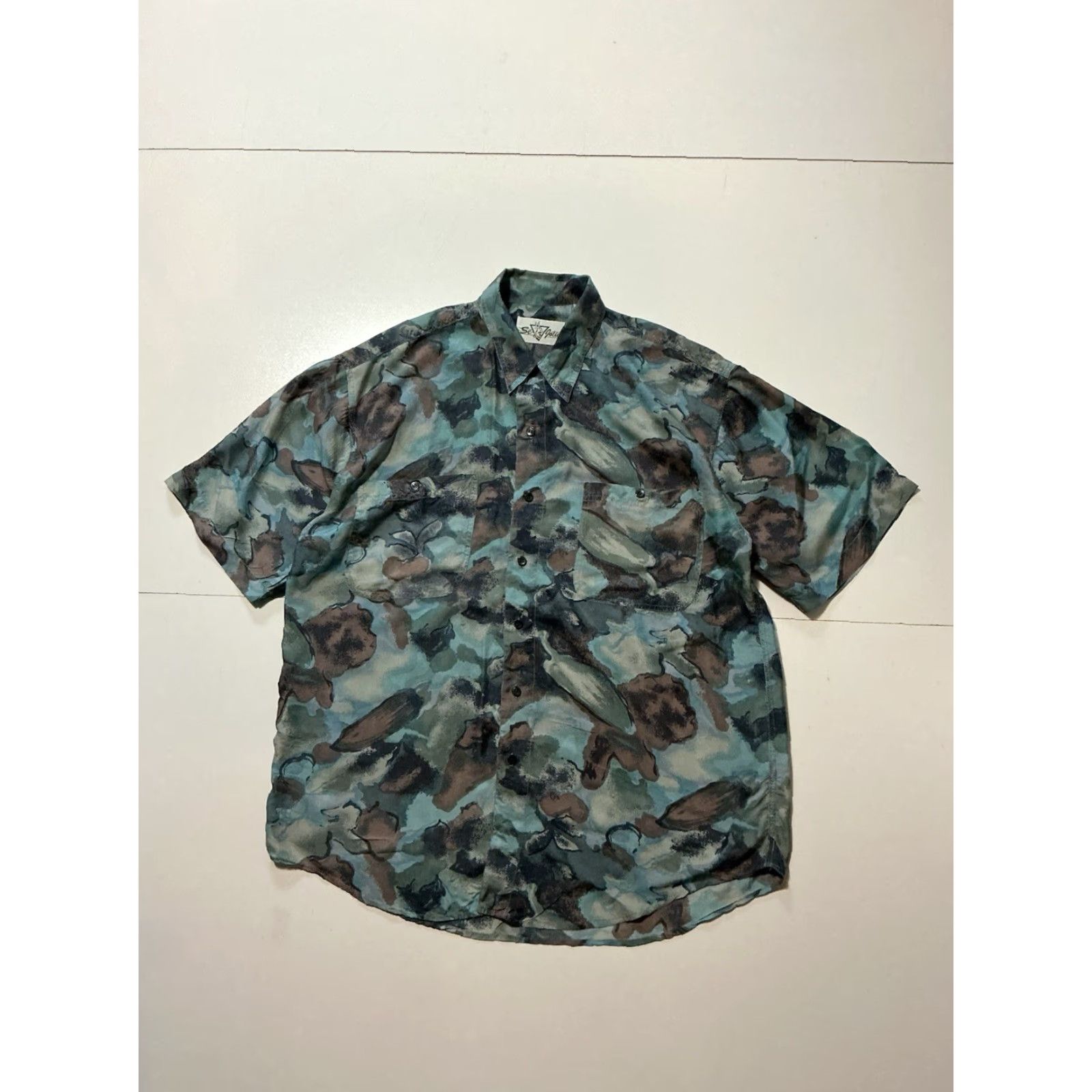 Vintage VINTAGE Se Jolie 100% Silk Shirt LG Large 1990s Print Abstract Button Front S/S Shirt Womens Size US L / EU 52-54 / 3 - 2 Thumbnail