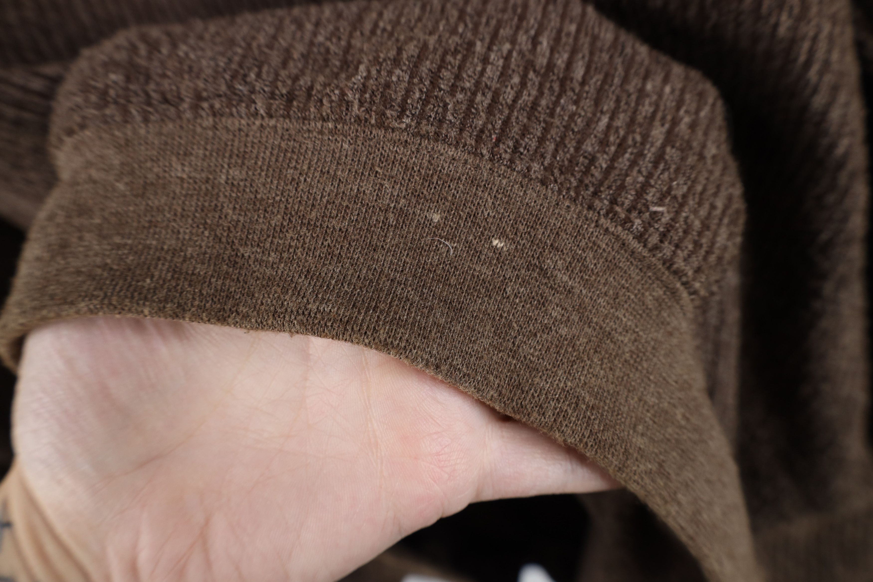 Vintage Vintage 90s Streetwear Ribbed Fleece Collared Sweater Brown Size US XXL / EU 58 / 5 - 10 Thumbnail